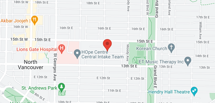 map of 402 108 E 14TH STREET